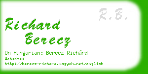 richard berecz business card