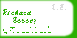 richard berecz business card